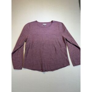 Croft & Barrow Womens XL Purple Long Sleeve Crew Neck Knit Top Sweater